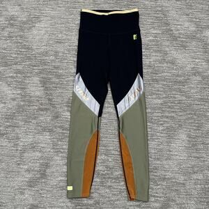 P.E Nation Leggings Womens Small Multicolor Colorblock High Rise Compression